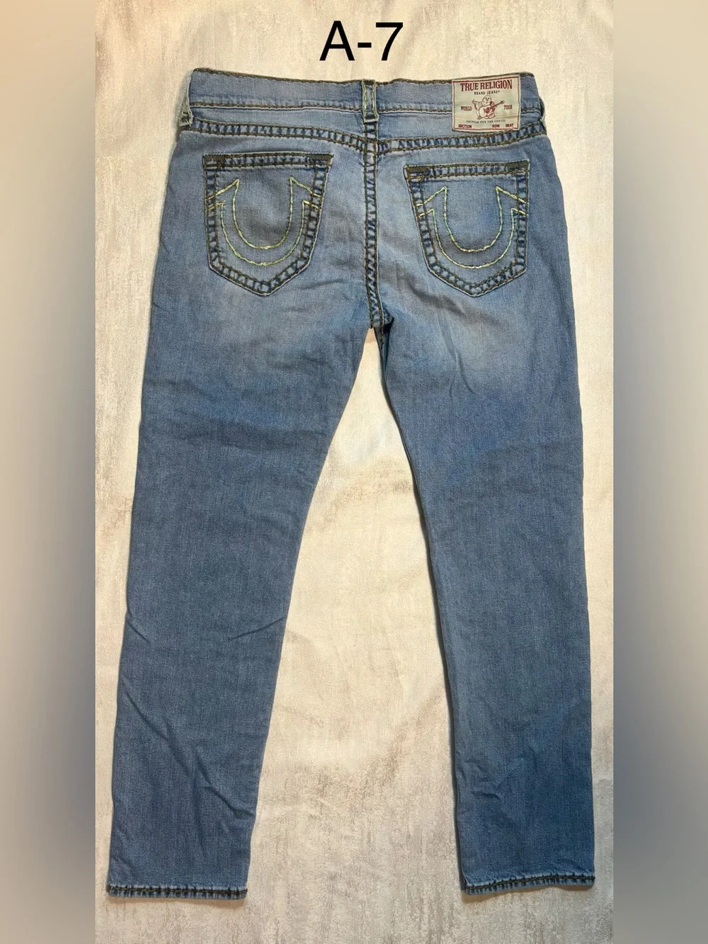 True Religion Men's Light Blue Slim Straight Jeans
